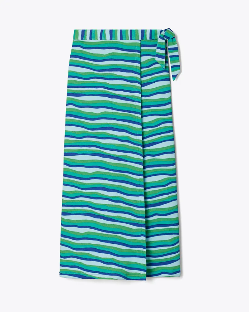 Tory Burch Damen Knit Wrap Skirt Blue