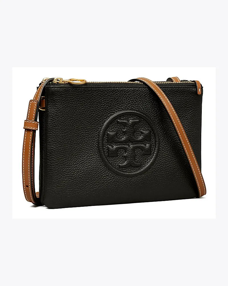 Tory Burch Perry Crossbody Bag In 3d-Optik Mit Doppelreißverschluss 