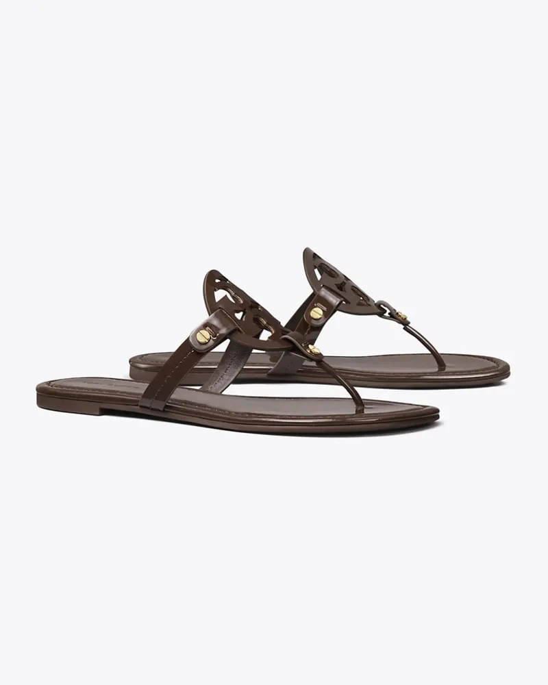 Tory Burch Damen Miller Sandale aus Lackleder Coconut