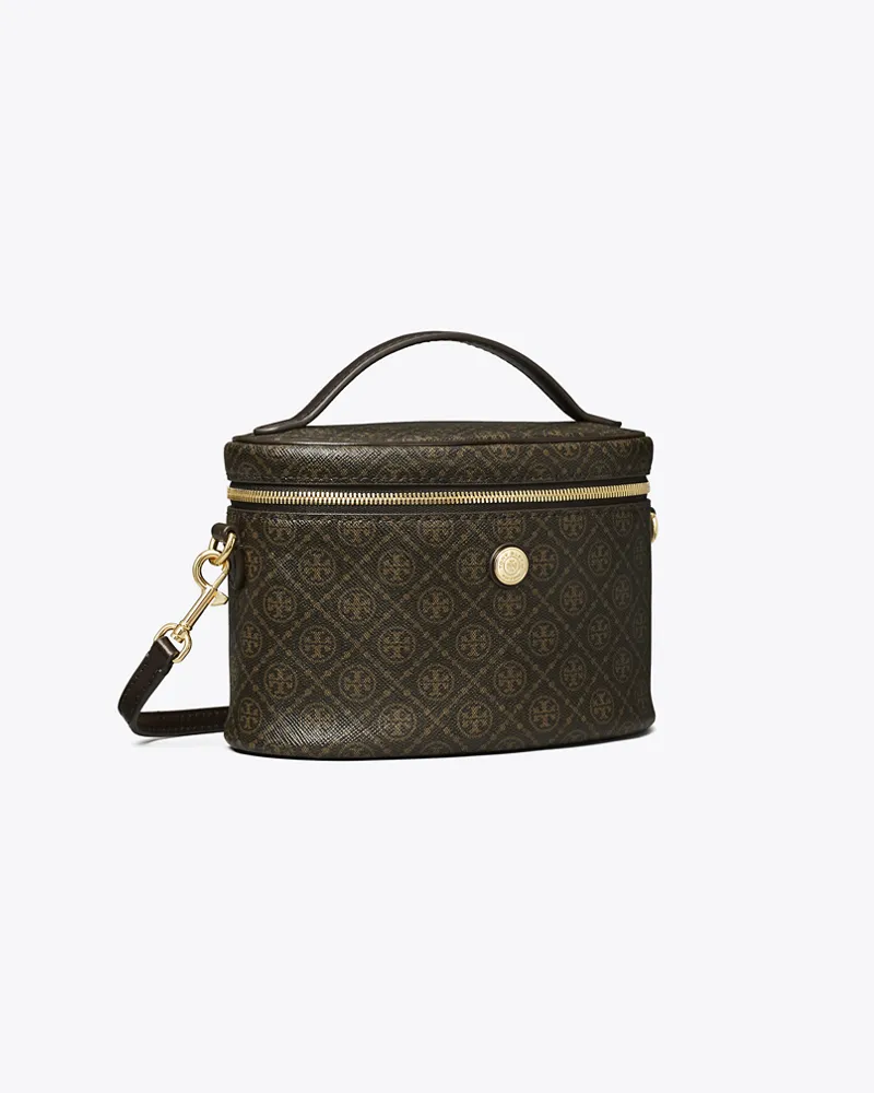 Tory Burch Damen Kosmetiktasche aus weichem, beschichtetem Canvas mit T-Monogramm French