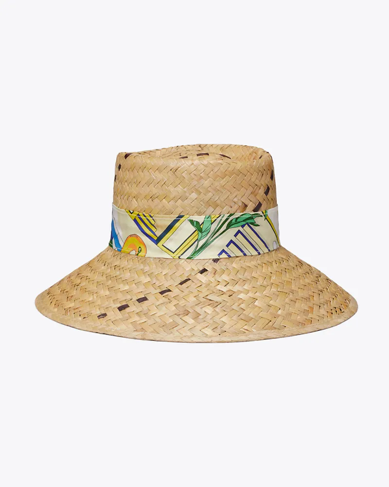 Tory Burch Damen Straw Ribbon Hat Natural