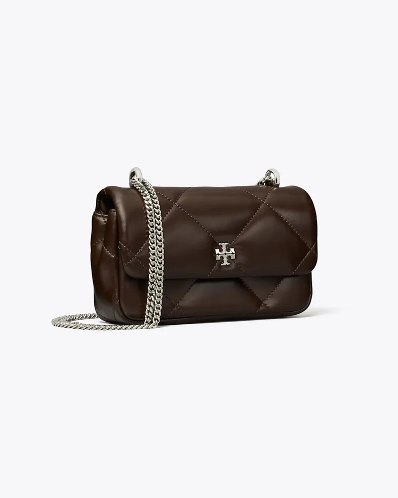 Tory Burch Damen Mini Kira Tasche mit Umschlag und Rautensteppung Cocoa