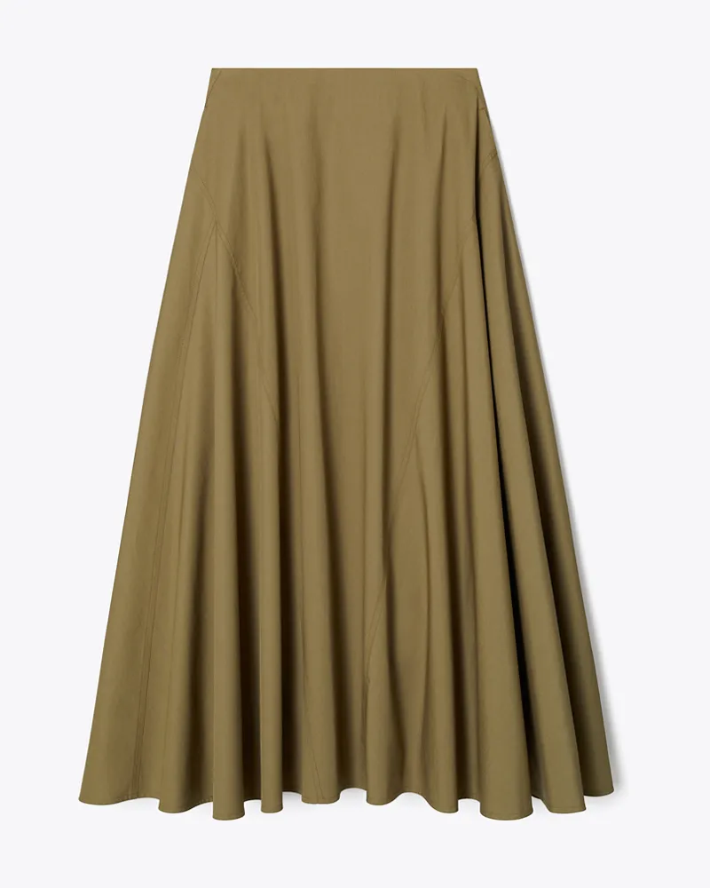 Tory Burch Rock aus Baumwoll-Popeline Olive
