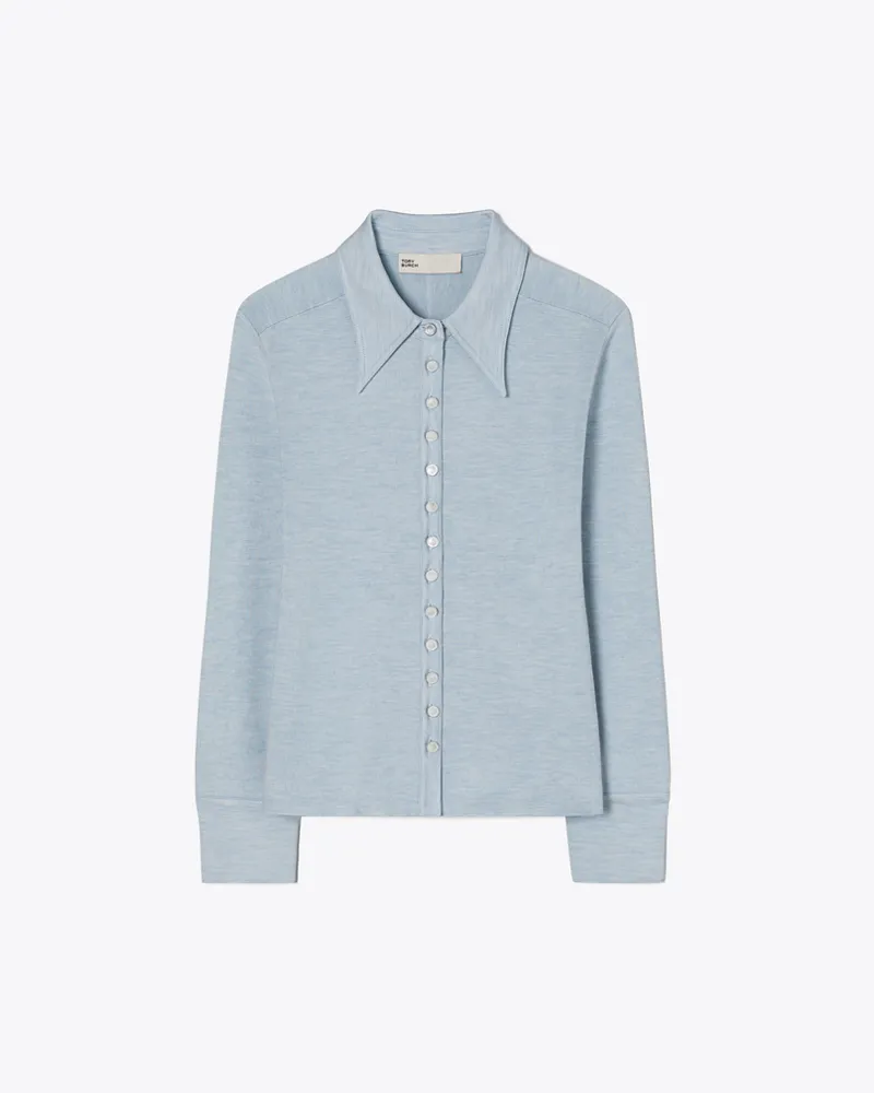 Tory Burch Damen Silk Polo Cardigan Light