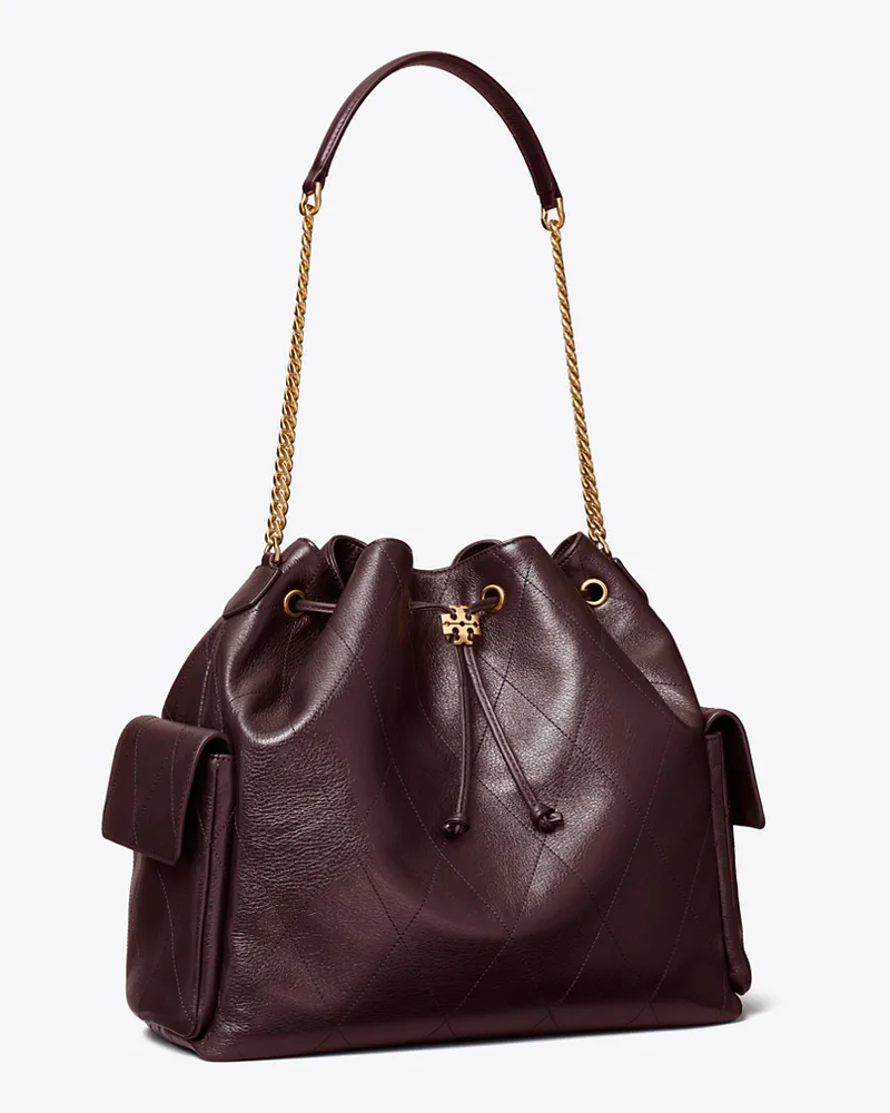 Tory Burch Große gesteppte Charlie Schultertasche mit Tunnelzug Vintage