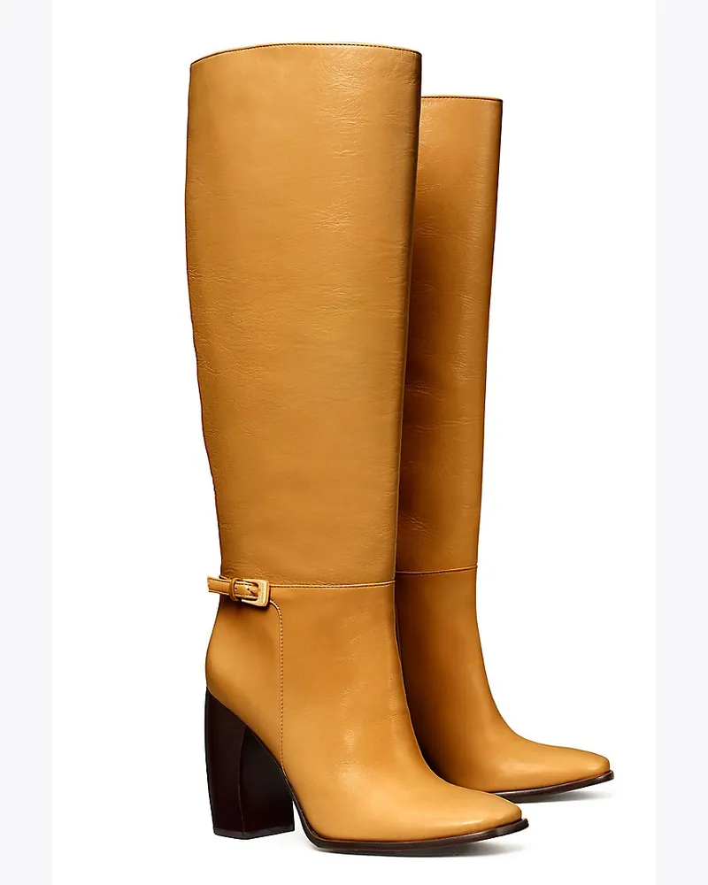 Tory Burch Stiefel Mit Gerundetem Absatz Und Schnalle Butterscotch