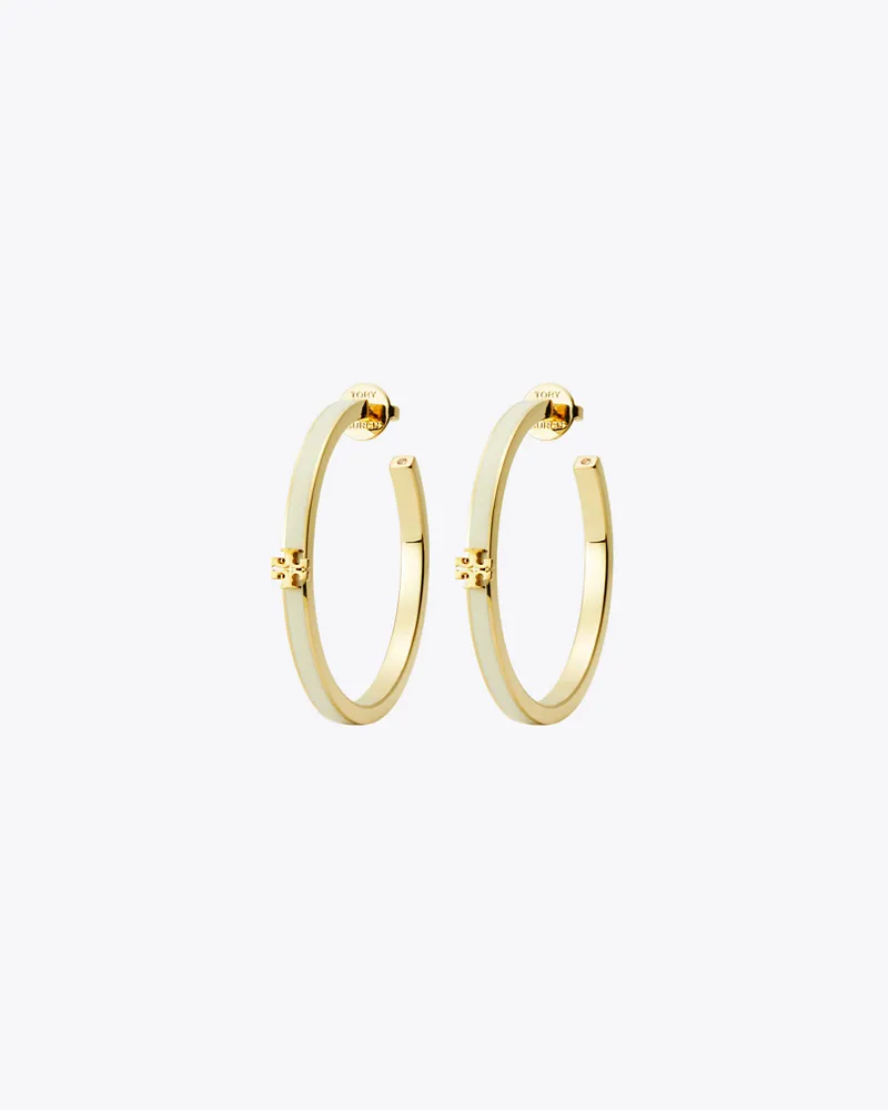 Tory Burch Damen Icon Enamel Hoop Earrings Tory