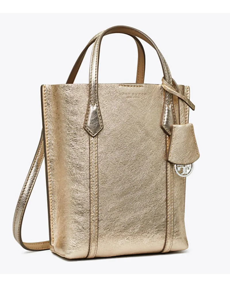 Tory Burch Mini Perry Metallic Tote Gold