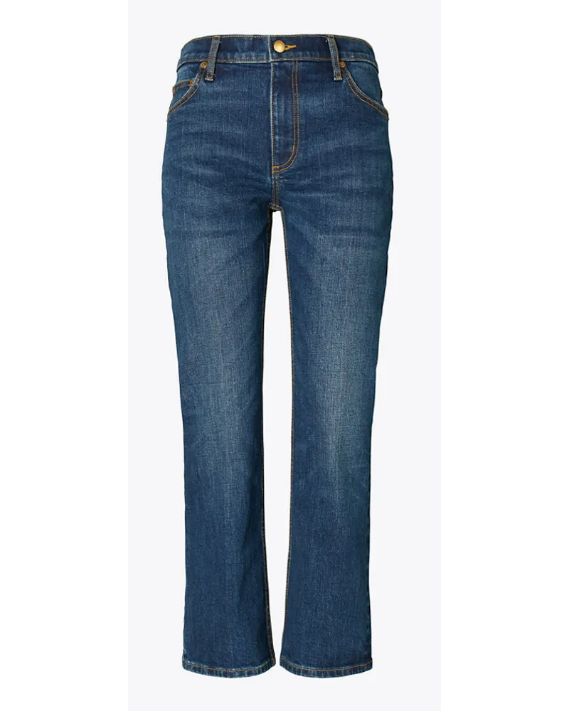 Tory Burch Cropped Flare Jeans Dark