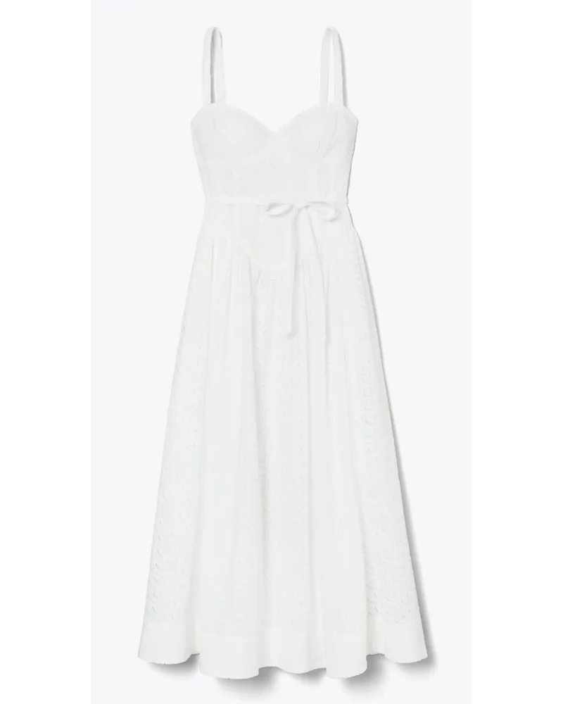 Tory Burch Cotton Broderie Anglaise Dress White