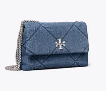 Damen Kleine Kira Schultertasche aus Denim mit Rautensteppung