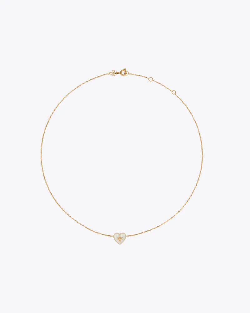 Tory Burch Damen Kira Heart Pendant Necklace Tory