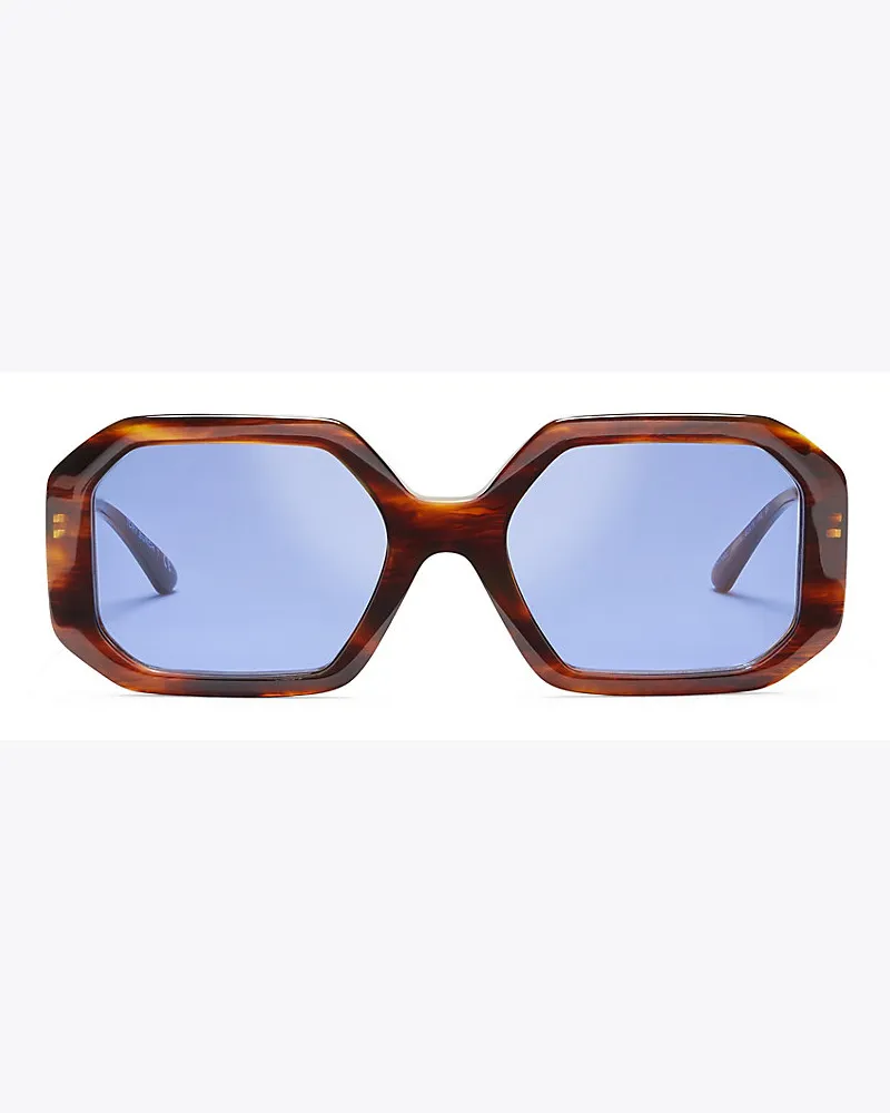 Tory Burch Rechteckige Kira Sonnenbrille Dark