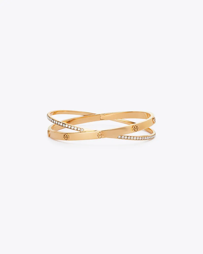 Tory Burch Damen Icon Doppelarmreif mit Pavé Tory