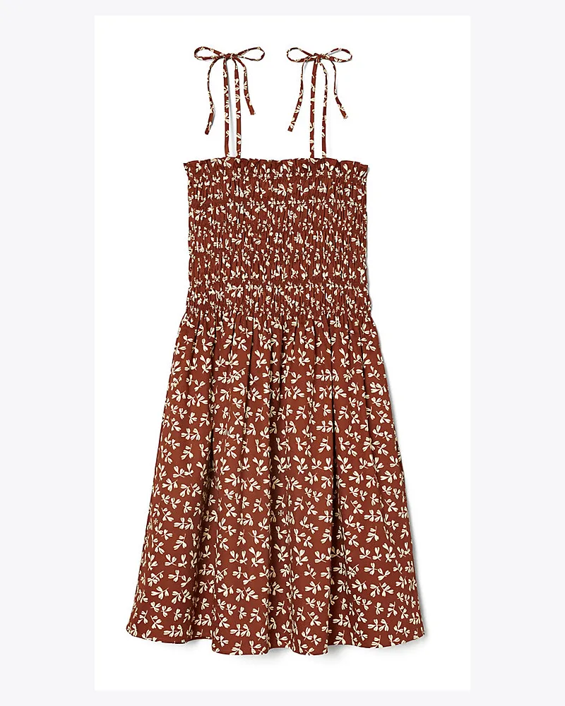 Tory Burch Gesmoktes, Kurzes Kleid Mit Print 