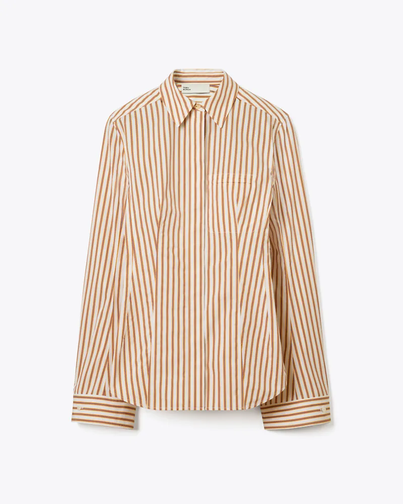 Tory Burch Damen Bell-Sleeve Cotton Shirt Yellow