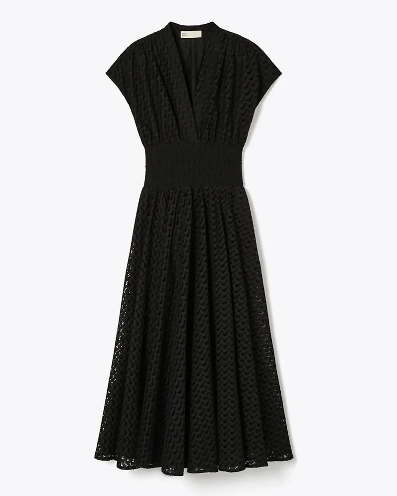 Tory Burch Damen Besticktes Baumwollkleid Black