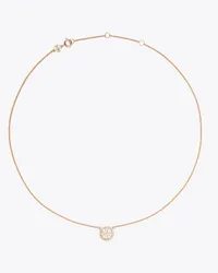 Tory Burch Miller Pavé Logo Delicate Necklace Rose