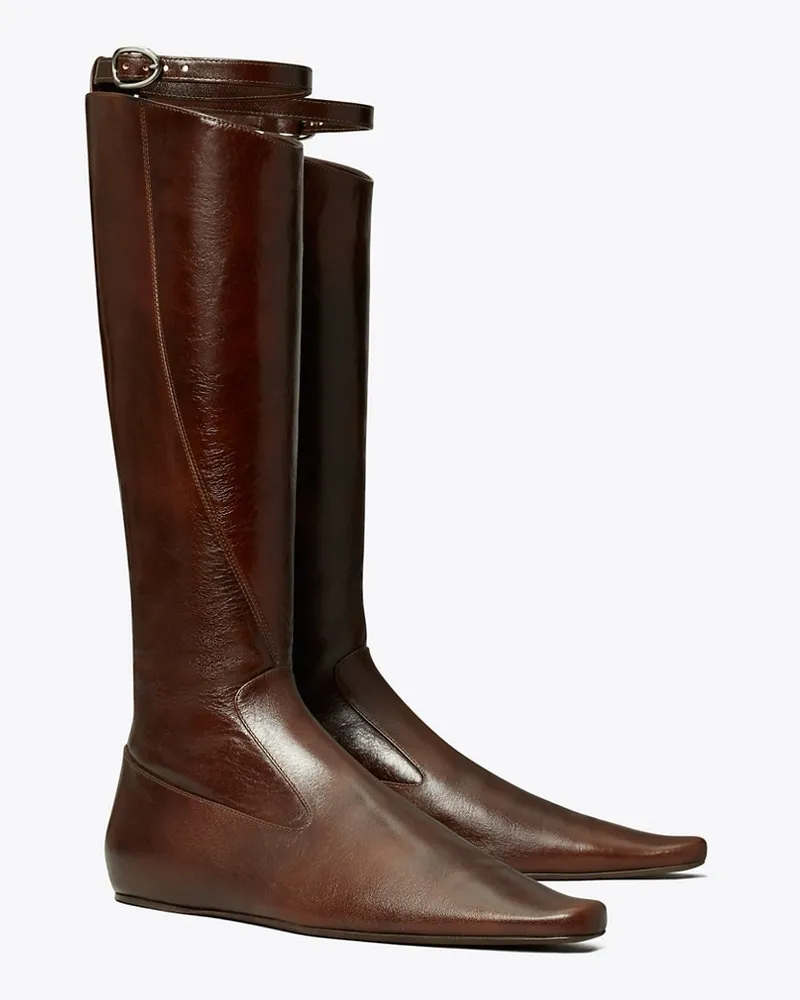 Tory Burch Damen Twisted Riding Boot Bark