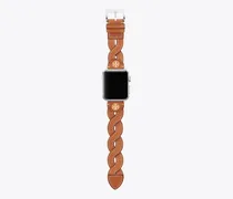 Damen Flechtarmband für Apple Watch®, Leder in Farbe Camello, 38–40 mm