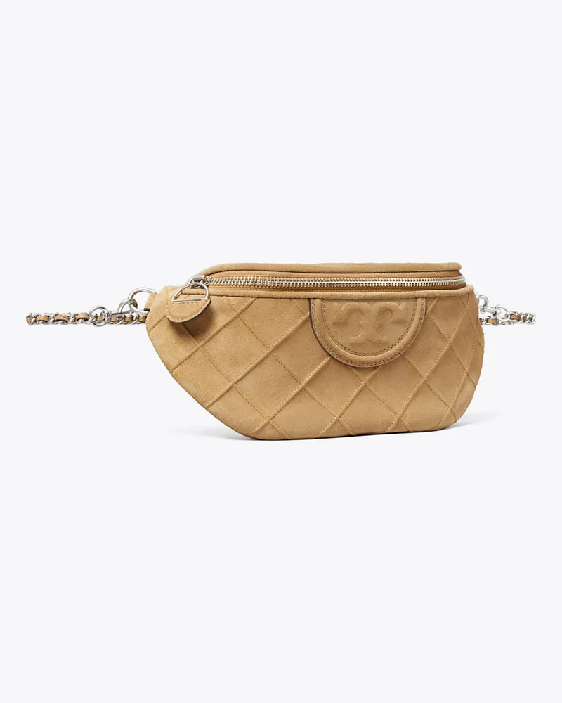 Tory Burch Damen Fleming Soft Suede Belt Bag Stone