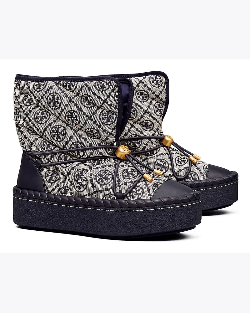 Tory Burch Sleeping Bag Stiefel Mit T-Monogramm Navy