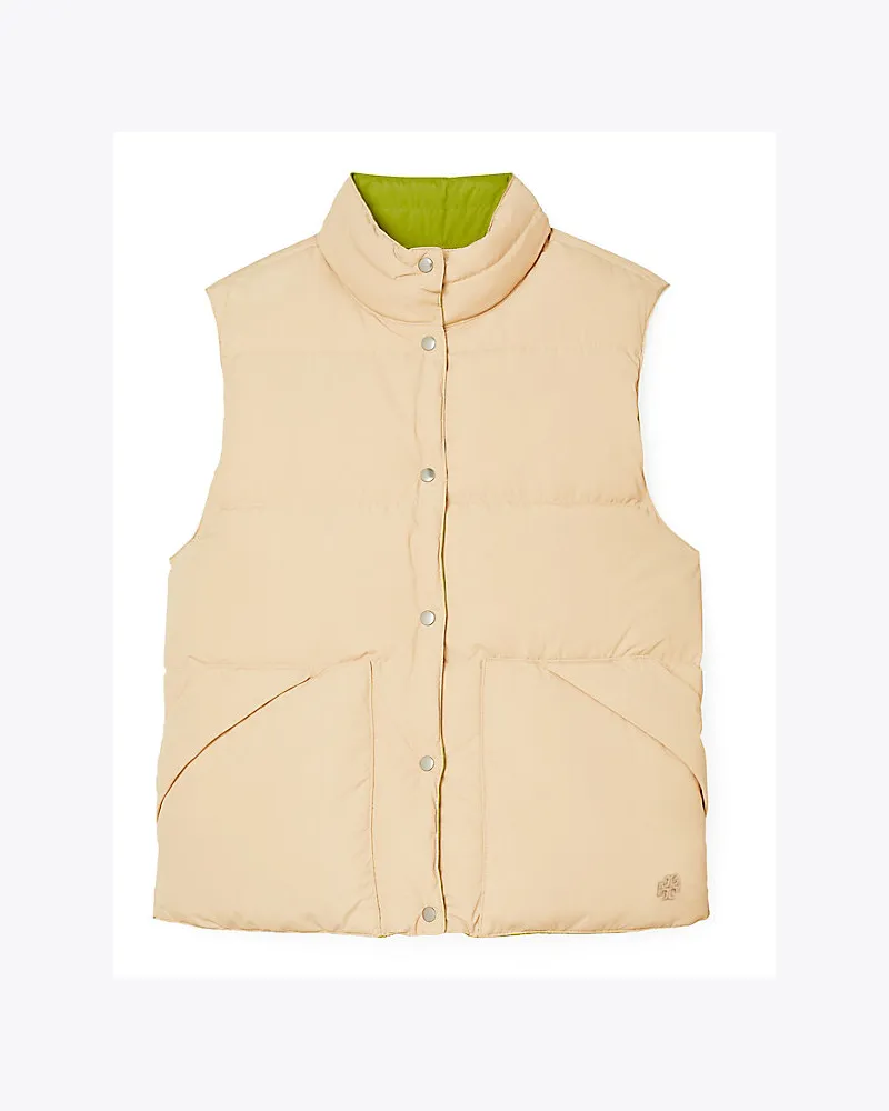 Tory Sport Wendbare Daunenweste Khaki