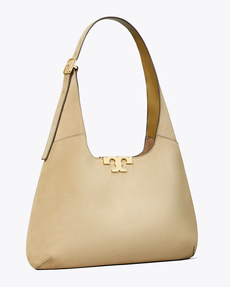 Tory Burch Eleanor Hobo Bag aus Wildleder Oatmeal