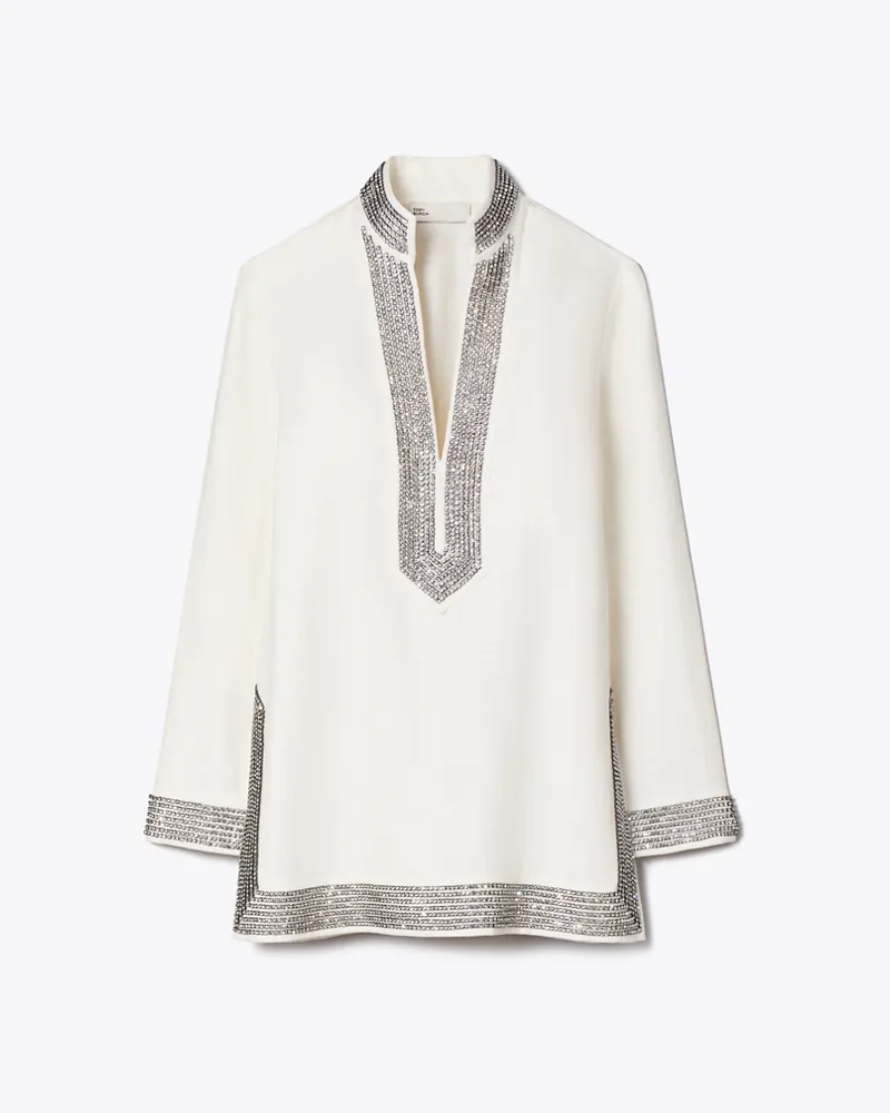 Tory Burch Damen Verzierte Leinentunika New