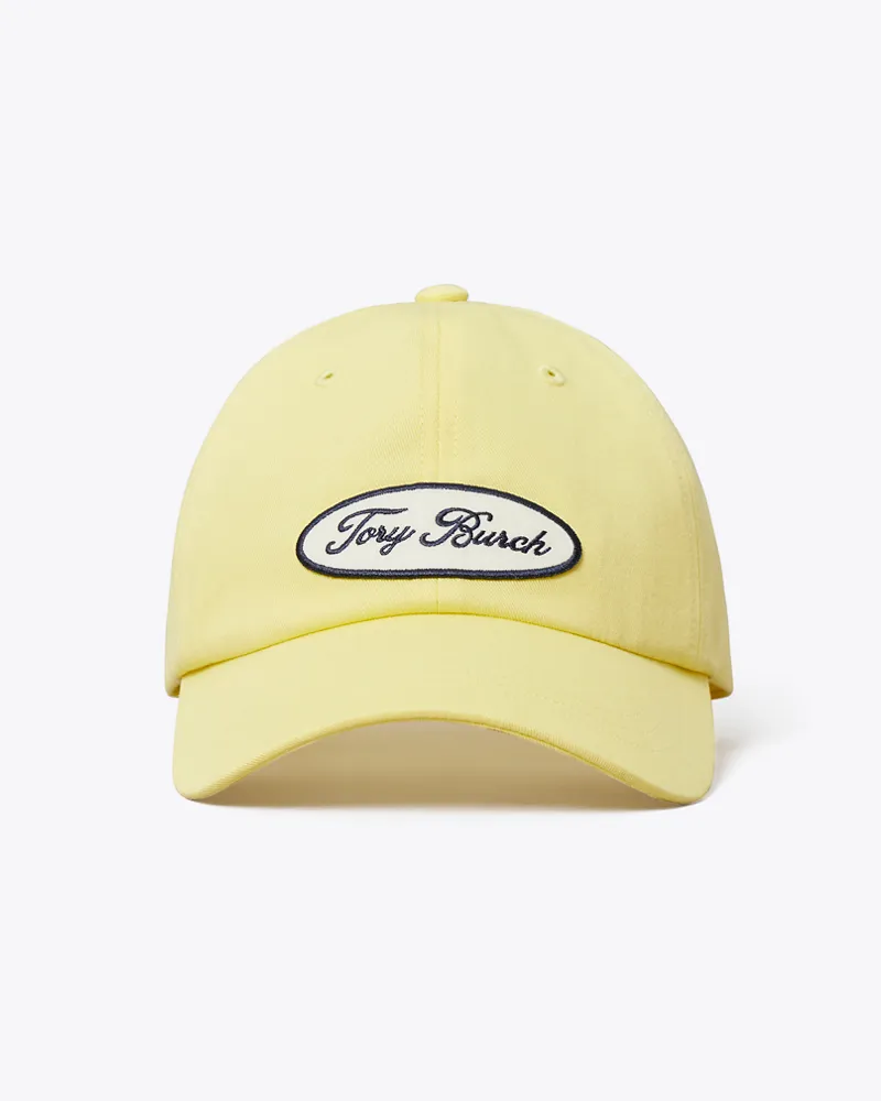 Tory Burch Damen Baseballkappe mit Logo-Patch Yellow