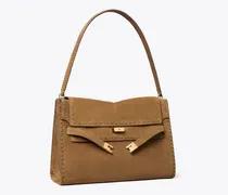 Damen Große Lee Radziwill Schultertasche aus Wildleder
