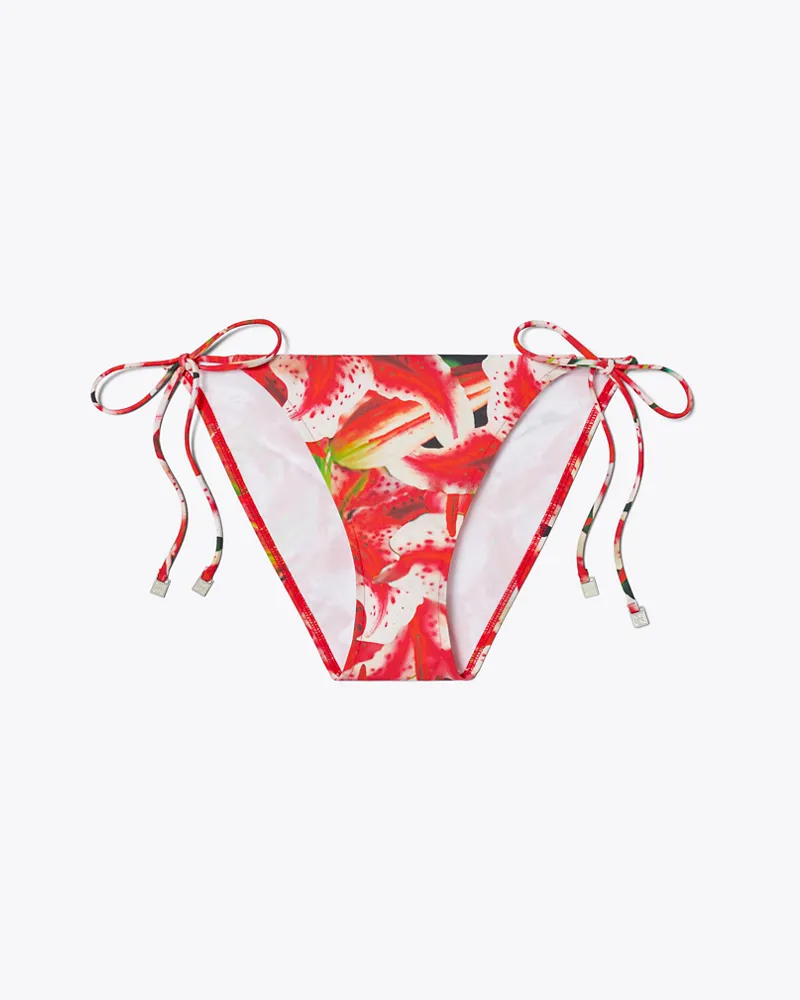 Tory Burch Damen Bedrucktes String-Bikinihöschen Pink