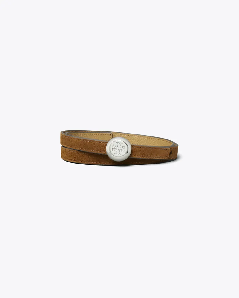 Tory Burch Damen 1" Romy Reversible Suede Belt Park