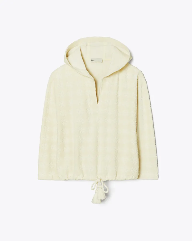 Tory Burch Damen Hoodie aus Jacquard-Frottee mit Logo New