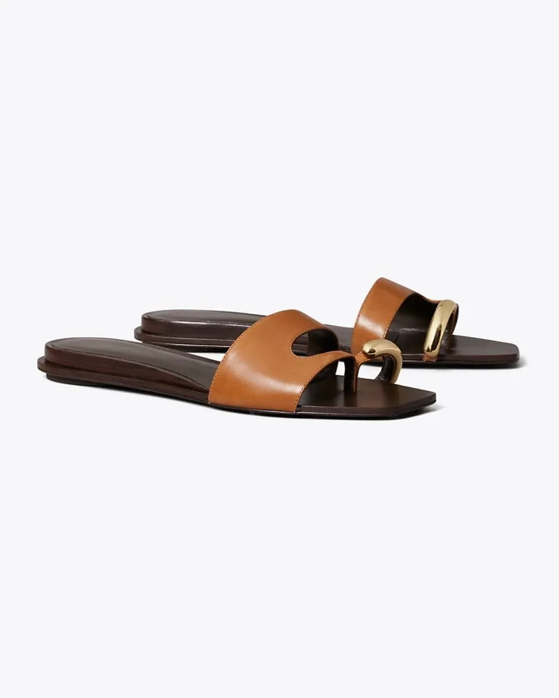 Tory Burch Slide mit Piercingdetail Tan