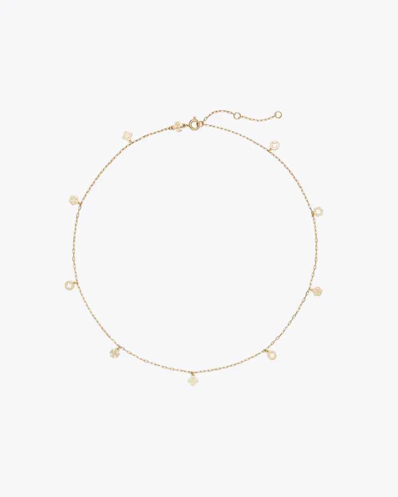 Tory Burch Damen Forget Me Not Charm Necklace Tory