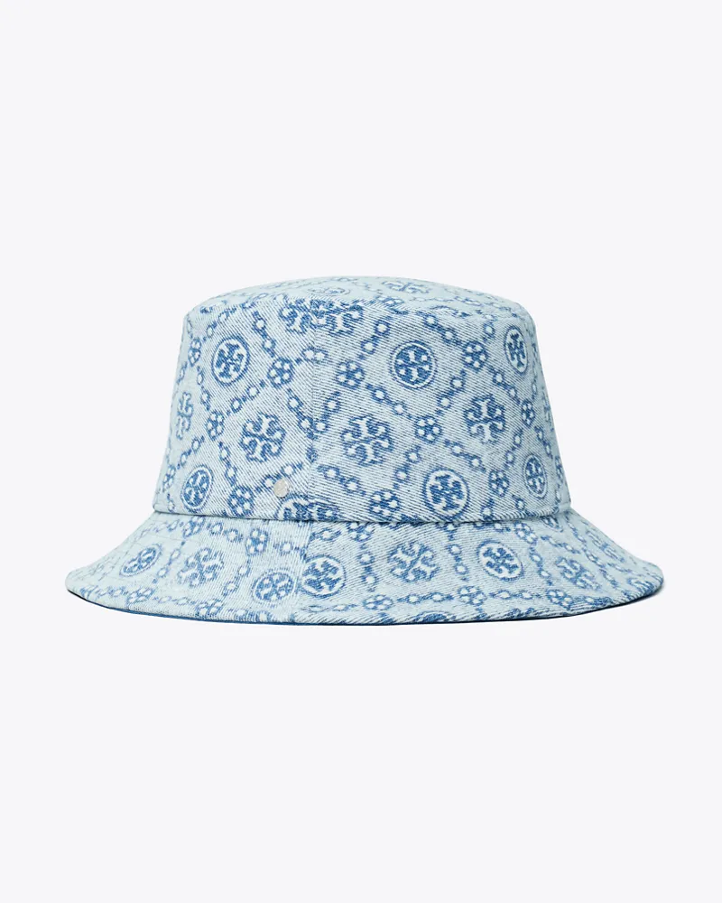 Tory Burch Damen Fischerhut aus Denim mit T-Monogramm Denim