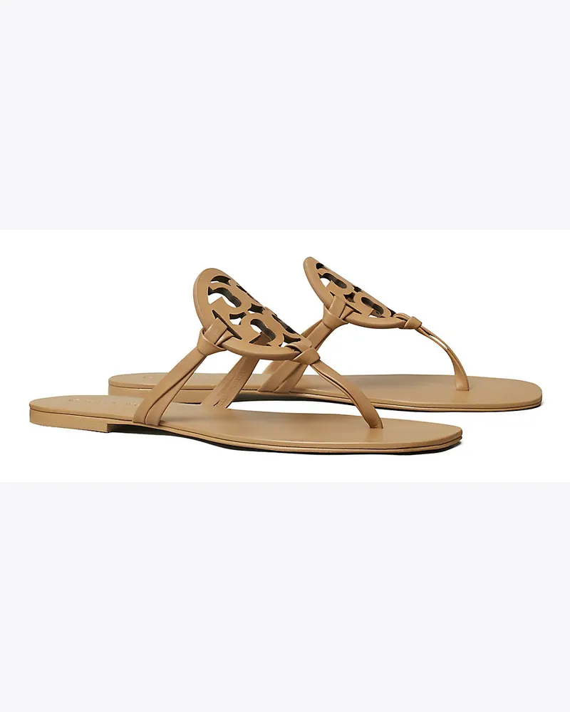 Tory Burch Miller Sandale Aus Leder Mit Eckiger Zehenpartie Almond