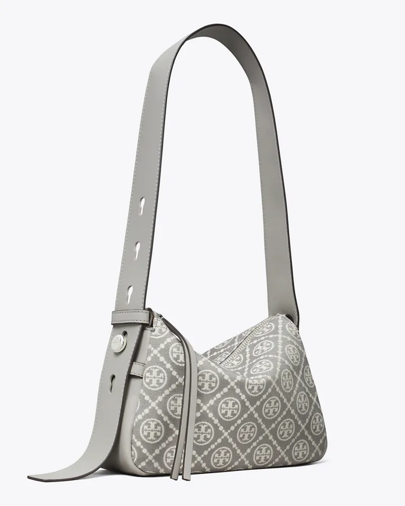 Tory Burch Damen Kleine Romy Schultertasche mit T-Monogramm Gray