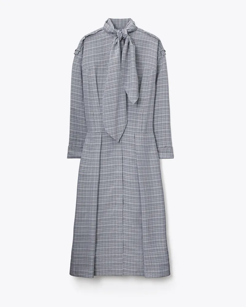 Tory Burch Front-Tie Jacquard Shirtdress Whipped