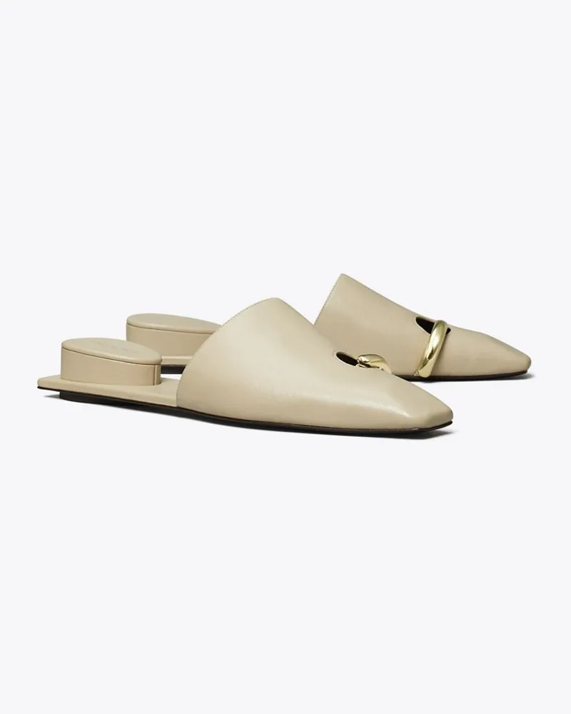 Tory Burch Damen Pantolette mit Piercing-Detail Stone