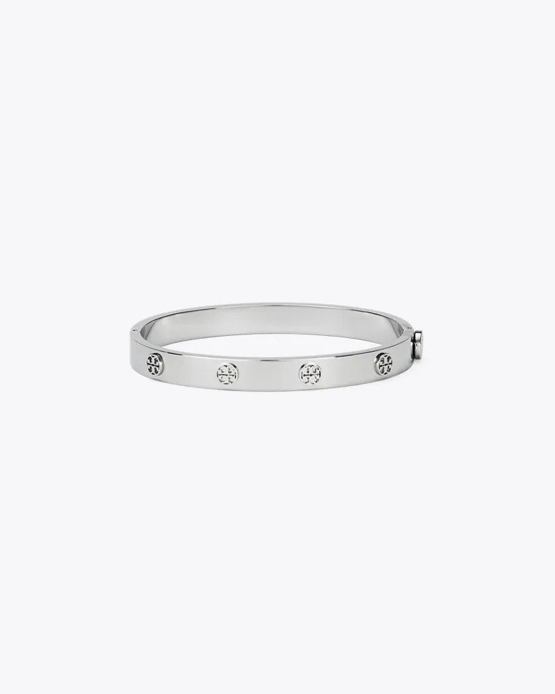 Tory Burch Damen Miller Scharnierarmreif mit Nieten, 7 mm in Silber Tory