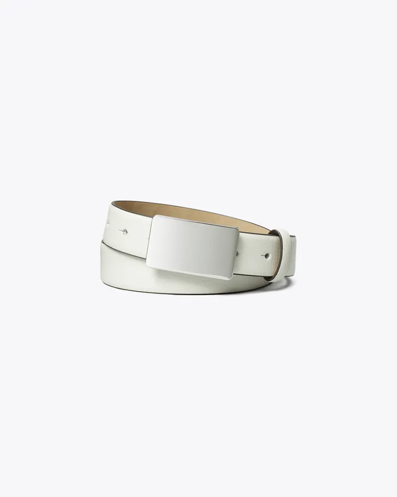 Tory Burch Damen Gürtel mit Plakette Blanc