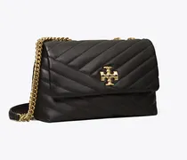 Damen Kleine, wandelbare Kira Schultertasche mit Chevron-Steppung in Schwarz