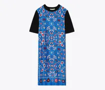 Damen Pulloverkleid mit Vorderseite aus Seide in Blau