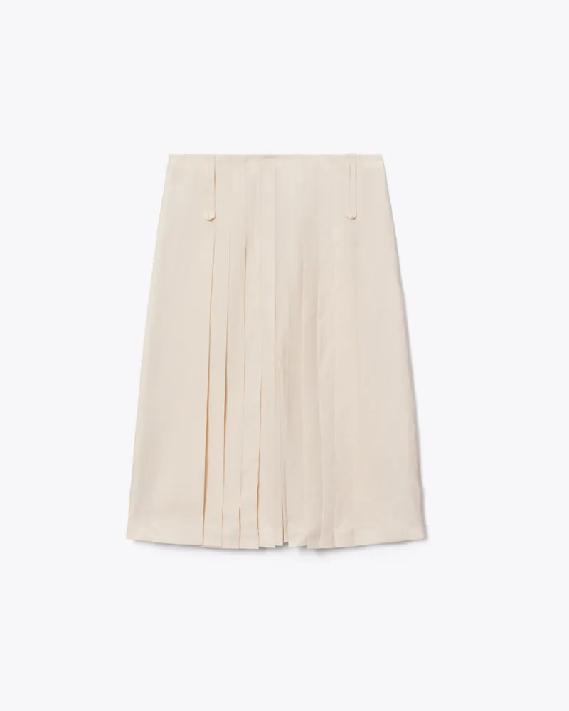 Tory Burch Damen Pleated Skirt Cream