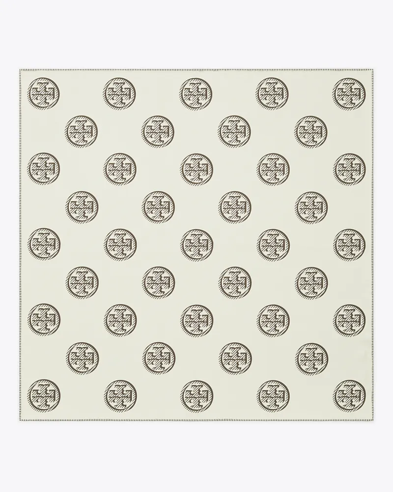 Tory Burch Damen T Monogram Neckerchief Ivory