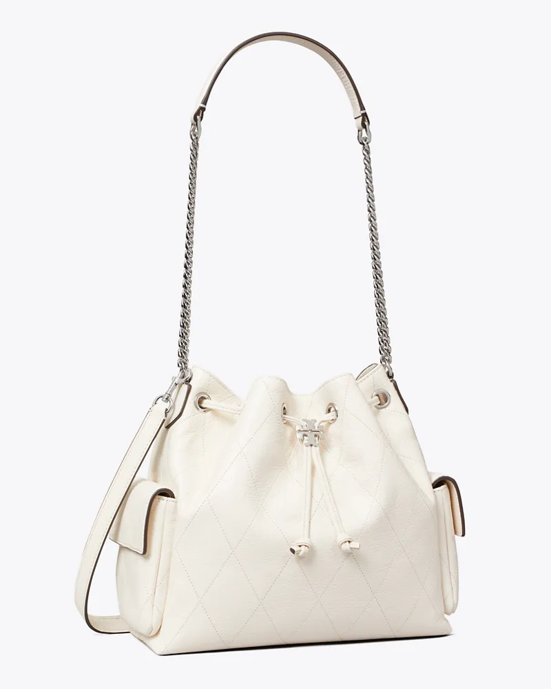 Tory Burch Damen Gesteppte Charlie Schultertasche mit Tunnelzug Light