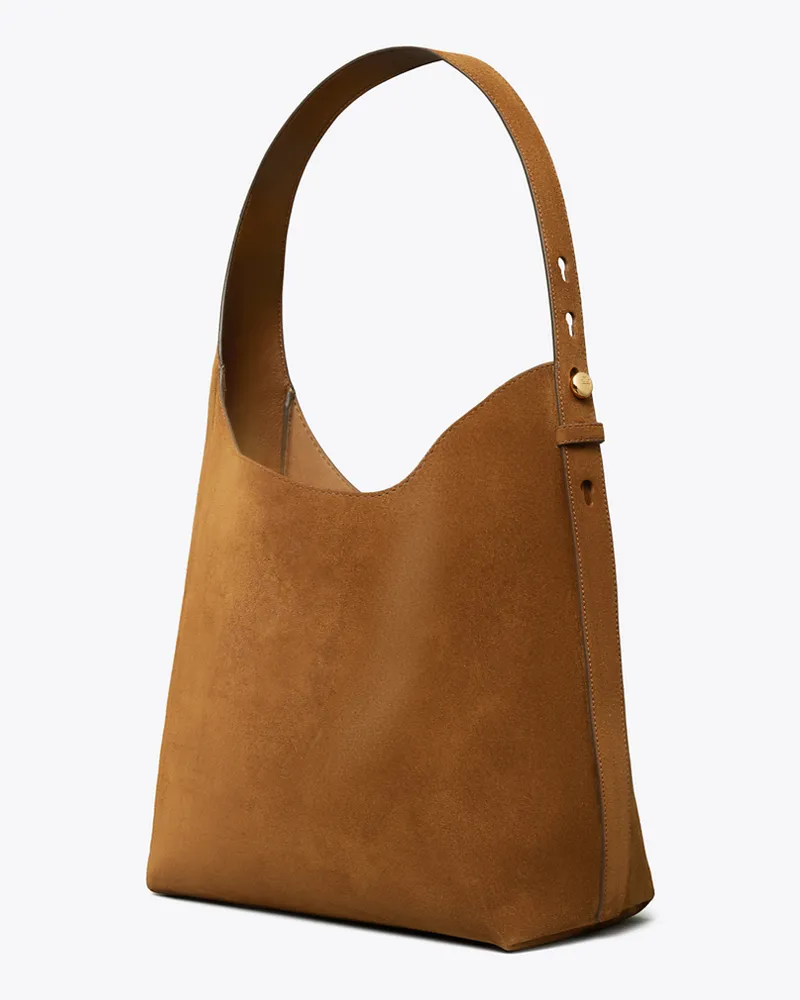 Tory Burch Damen Romy Hobo Bag aus Wildleder Cognac