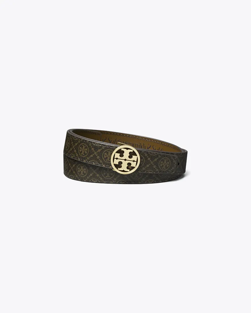 Tory Burch Damen Miller Wendegürtel aus beschichtetem Canvas mit T-Monogramm, 2,5 cm French